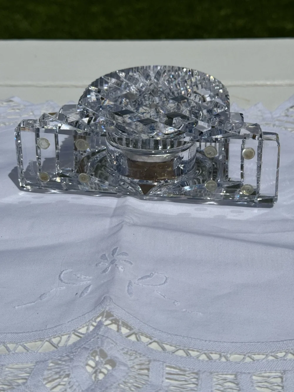 Waterford Crystal Wharton Mantel Desk Clock – Ireland 7” x 4 1/2” EUC ✨
